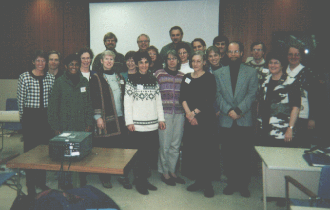 Left to right front row: Corene, Inba, Fran, Gail, Darlene, Mary, Linwood & Barb; middle row: Brian, Laurie, Elizabeth, Sharon, Winnie, Dana; back row: Francois, Chuck, Walter, Chris, Garth, Bruce & Marilyn (missing: Raye)