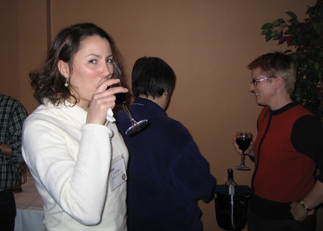 Jean, Maxine and Karen enjoy refreshments at the reception.
