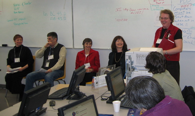 Sharon, Garth, Gwen, Elizabeth and Marilyn contribute to shifting sands.